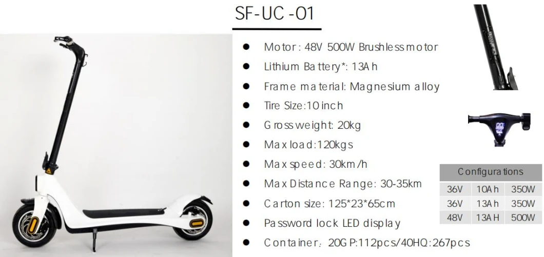 Wholesale Magnesium Alloy 48V 13ah 500W Powerful Dual Motor Drive Folding Two Wheel Mobility Foldable Electric off Road Kick E Scooter for Adults